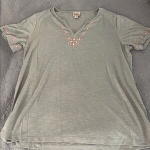 Como Vintage Gray Textured Top